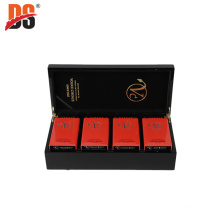 DS Customized Elegant Modern Black Carbon Fiber Paper Wooden Tea Box Packaging